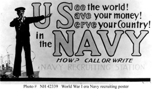 US Navy Recruiting Poster in WWI