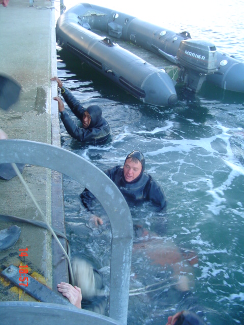 Diver Mike Hunt needs some help completing his In-Outs