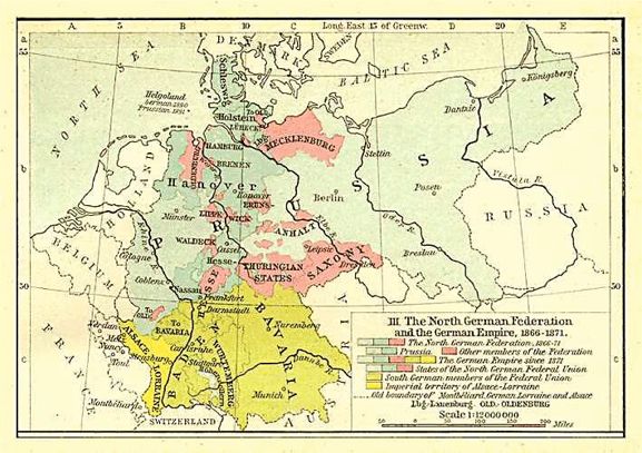 Map of the German Empire 1871