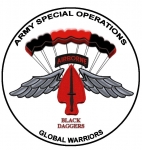 Logo, USASOC, Parachute Team Black Daggers