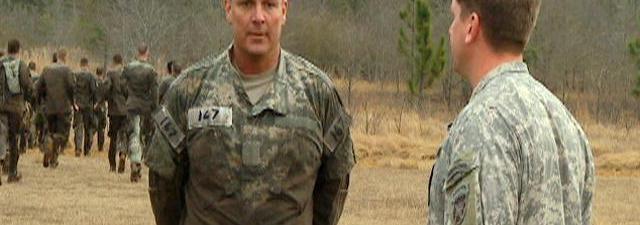 Staff having a 'chat' with US Army SF 'Q' course candidate