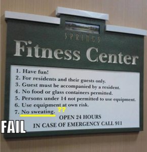 No Sweating in Fitness Centre
