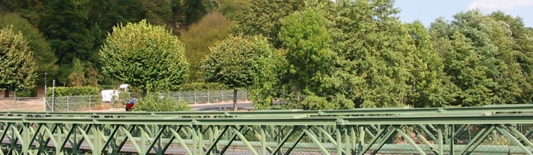 Bailey bridge over the Meurthe River, France